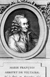 Voltaire, französischer Autor, Dramatiker, Satiriker und Schriftsteller des 18. Jahrhunderts