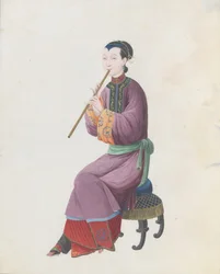 Musiker spielt Xiao