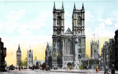 Westminster Abbey und Big Ben, London, 20. Jahrhundert