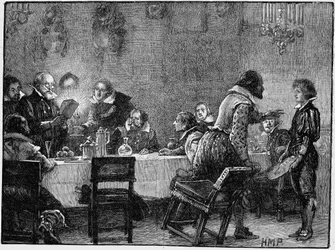 William Parker Lord Monteagle, erhält Warnbrief über das Komplott, 1605