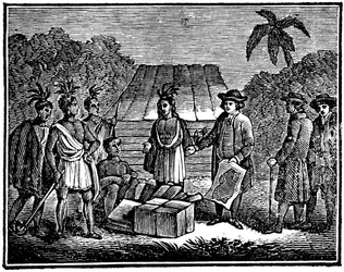 William Penn mit amerikanischen Ureinwohnern, englischer Quäkerkolonist, 1830