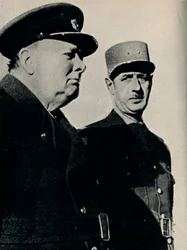 Winston Churchill und General De Gaulle, Juni 1940, 1945