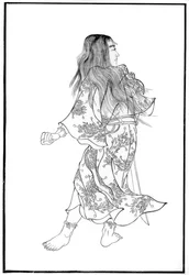 Wo-usn bekannt als Yamato Takeru, antiker japanischer Held, 19. Jahrhundert, 1886