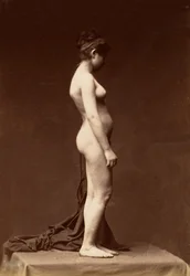 Junge Frau, nackt, Ganzkörperprofil, 1860er Jahre