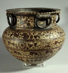 Ostgriechischer orientalischer Dinos, Mittlerer Wildziegenstil, aus Cerveteri, ca. 615 v. Chr.