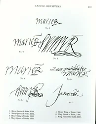 Unterschriften von Maria Stuart, Heinrich König von Schottland und Jakob VI. von Schottland