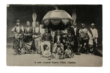 Ein neu ernannter einheimischer Häuptling, Calabar, Nigeria, ca. 1910