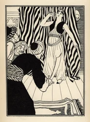 Ein Sultan versteckt den Baron von Münchhausen. Illustration von William Strang (1859-1921) und JB Clark aus „Die Abenteuer des Baron von Münchhausen“ von Rudolf Erich Raspe (1736-1794) (1789)