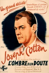 Plakat für den Film „Im Schatten des Zweifels“ von Alfred Hitchcock mit Joseph Cotten, 1943