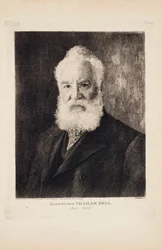 Alexander Graham Bell, schottisch-amerikanischer Erfinder und Telefonpionier