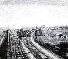 Ein Expresszug passiert die Worle-Kreuzung