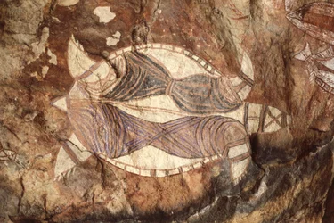 Australien, Northern Territory, Arnhem Land, Kakadu-Nationalpark, Nourlangie Rock, Aborigine-Felsmalereien