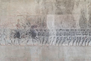 Basreliefs in der südlichen Galerie von Angkor Wat, Kambodscha