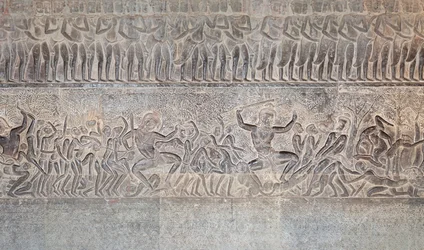 Basreliefs in der südlichen Galerie von Angkor Wat, Kambodscha