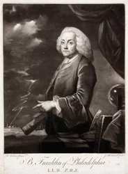Benjamin Franklin, amerikanischer Theoretiker der statischen Elektrizität