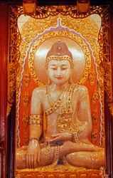 Große Buddha-Statue im Jade-Buddha-Kloster in Shanghai, China, 1960er Jahre