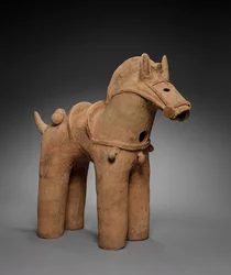 Geschirrtes Haniwa-Pferd, 400er-500er Jahre