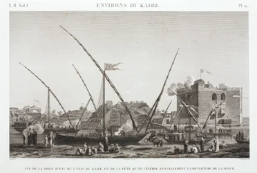 Feier zur jährlichen Öffnung des Deichs am Kairo-Kanal, Ägypten, ca. 1798