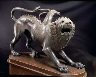 Chimäre von Arezzo oder die Chimäre, verwundet von Bellerophon, Etruskisch, 380-360 v. Chr.