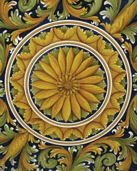 Nahaufnahme eines Tisches, Caltagirone, Italien