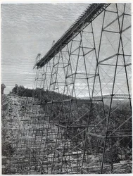 Bau des Kinzua Viadukts