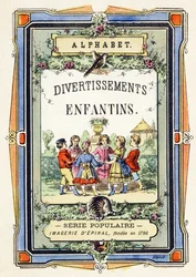 Deckblatt - Kindertanz im Garten - Alphabet - Kinderunterhaltung - Image Epinal, populäre Serie ca. 1890