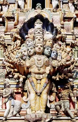 Dekoratives Detail eines Hindu-Tempels, Colombo, Sri Lanka