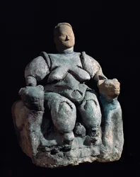 Göttin Mutter, Terrakotta-Statue. 8000-6000 v. Chr. aus Catal Huyuk