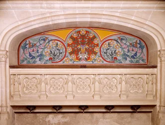 (Detail) der Dekoration des Château de Roquetaillade, Frankreich