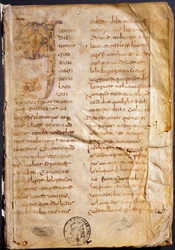 Erste Seite von „Die Dialoge“ von Gregor I. dem Großen (Manuskript)