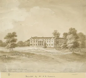 Fisherwick Hall: Sepia-Waschzeichnung, undatiert [?19. Jahrhundert]