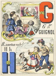 G H: Guignol, Maikäfer flieg! - Spielealphabet, ca. 1890
