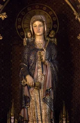 Genevieve, die Schutzpatronin von Paris. Eglise Saint Etienne du Mont, Paris 2020