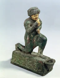 Hammurabi, König von Babylon, betet vor einem heiligen Baum, um 1750 v. Chr.