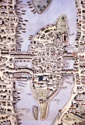 Karte der Île de la Cité, Paris, ca. 1540 (Gravur)