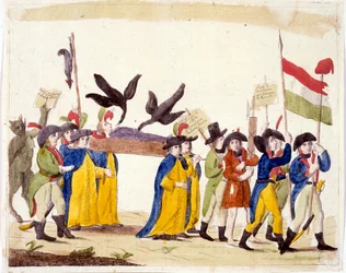 Italienische Illustration, die die Französische Revolution 1795 darstellt