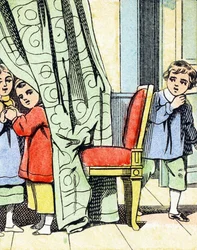 Spiel: Verstecken - Alphabet - Kinderunterhaltung - Image Epinal, populäre Serie ca. 1890