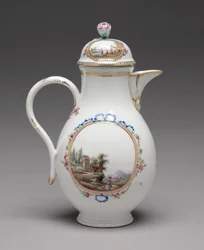 Krug mit Deckel, hergestellt von der Meissener Porzellanmanufaktur, 1774-1814