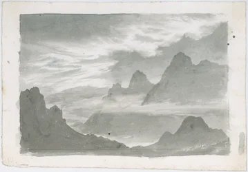 Schichten von Stratus, die Berghänge umwinden, ca. 1803-1811