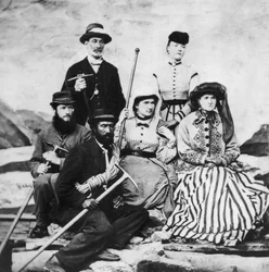 Lucy Walker mit Familie und Schweizer Führer