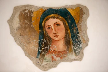 Montevergine-Heiligtum, Palmariggi, Italien, "Ganz schöne" Jungfrau Maria Fresko (Foto)