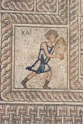 Mosaiken in der römischen Agora (5. Jahrhundert n. Chr.), Delphi, Peloponnes, Griechenland (Foto)