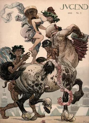 Mythologische Figuren spielen Musik