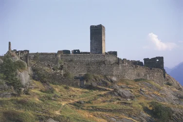 Alte Ruine eines Gebäudes, Castello St. Germain, Montjovet, Valle D