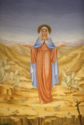 Gemälde in der Visitation Kirche in Ein Kerem: Jungfrau Maria im Heiligen Land, Ein Kerem, Israel