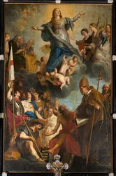 Pfarrkirche (Parochiekerk Onze-Lieve-Vrouw). Innenraum. Hochaltar. Gemälde