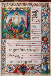Piccolomini-Bibliothek: Chorbuch, cod. 29.13, ff. 30r mit „Verklärung Christi“