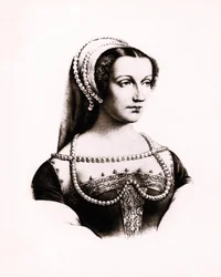 Porträt von Claude de France (1490-1524) Königin von Frankreich, Gravur, sd.