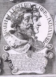 Porträt von Isabella I und Ferdinand V von Kastilien (Lithografie)