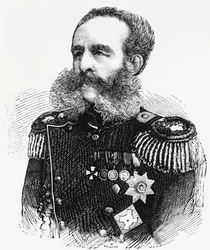 Porträt von Prinz Dmitri Iwanowitsch Swjatopolk-Mirski, russischer General, Gravur